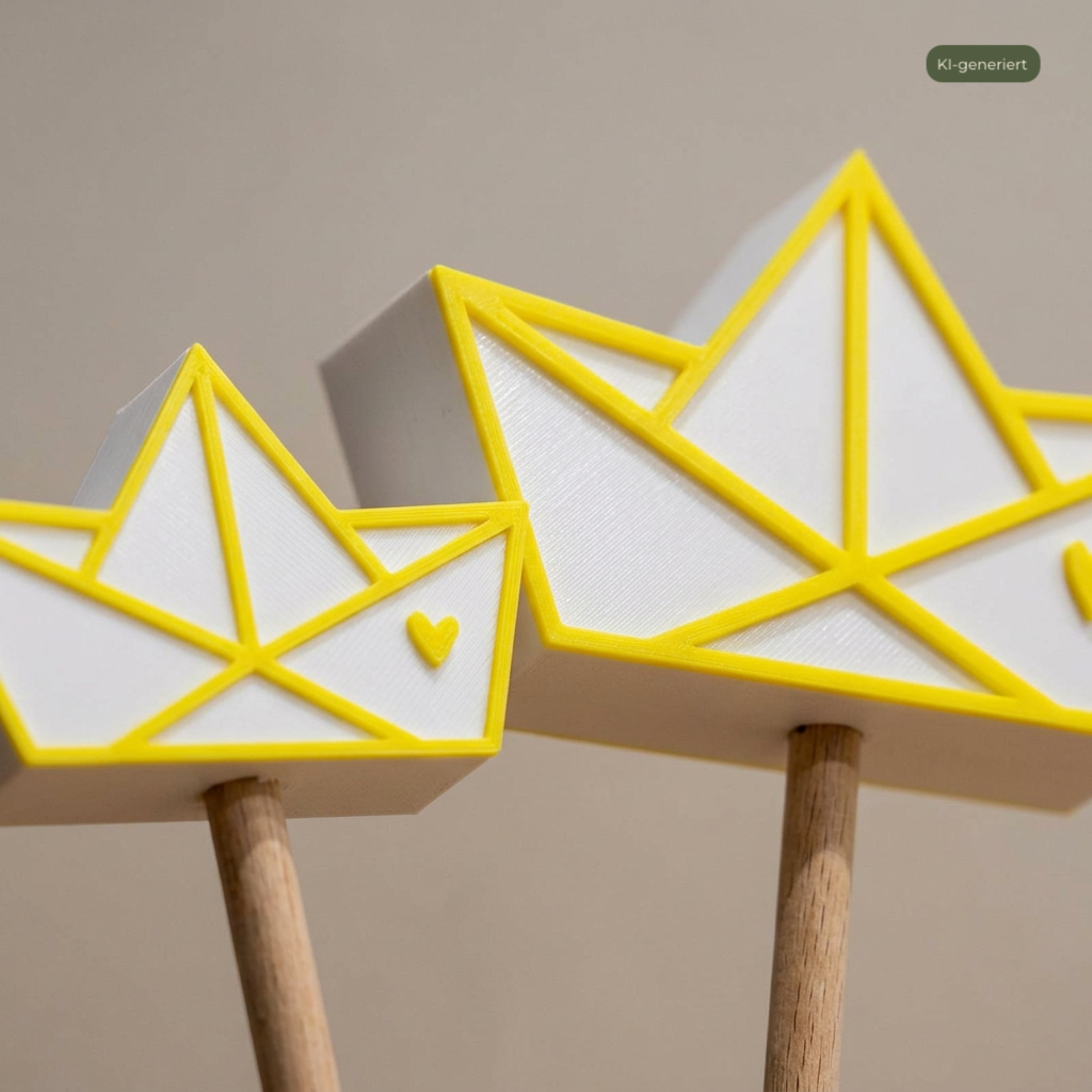 Deko Stecker Papierboot 2er Set