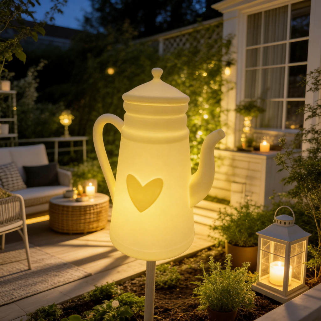 LED Teekanne Gartenstecker