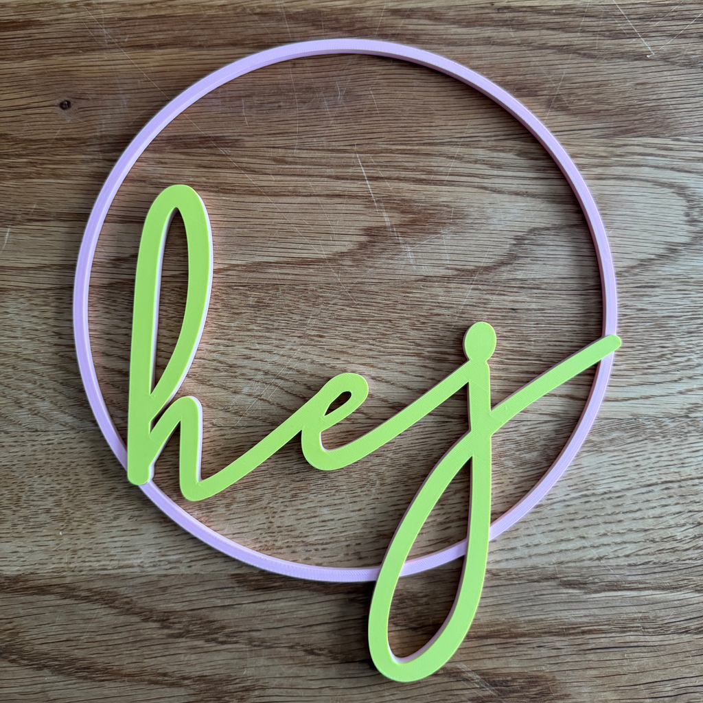 Großer Deko-Ring hej XL mit fließendem Schriftzug – minimalistische skandinavische Deko