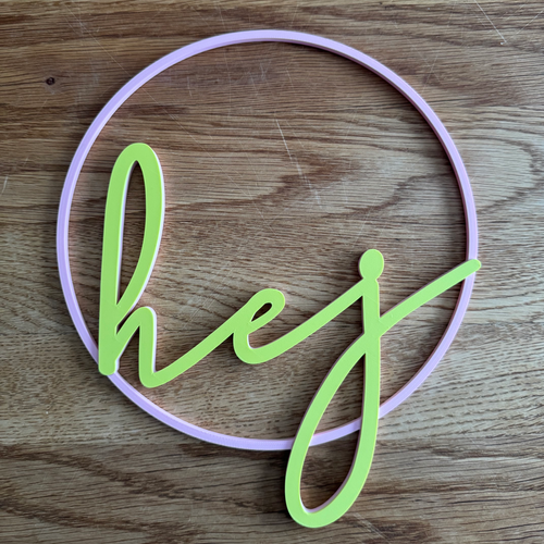 Großer Deko-Ring hej XL mit fließendem Schriftzug – minimalistische skandinavische Deko