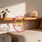Deko-Kranz "hej" im Wohnzimmer, KI-generiert