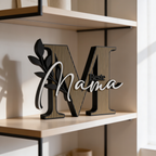Deko Schriftzug Beste Mama auf Holzregal – moderne Wohnzimmer Deko als Geschenkidee
