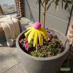 Moderne Dekoblume "Sonnehut" auf dem Balkon, KI-generiert
