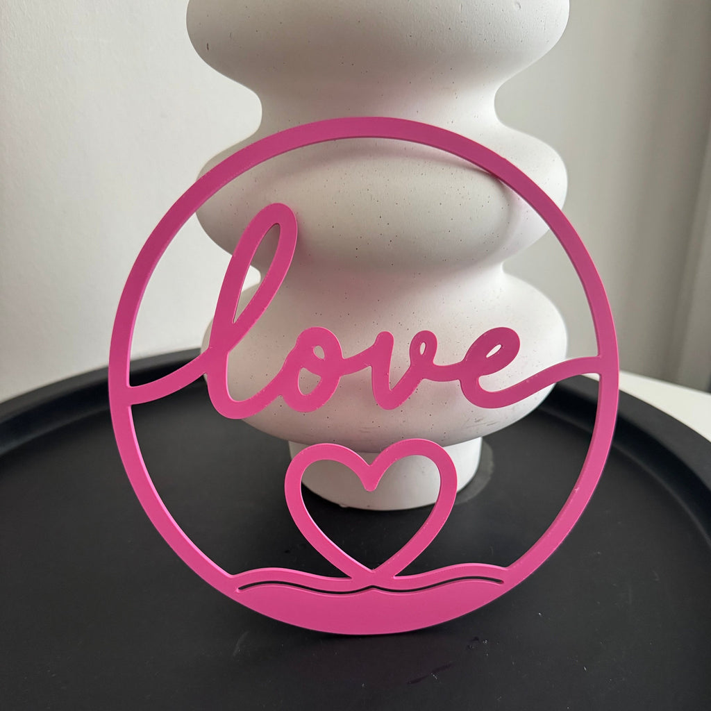 Moderner Deko-Ring love, Frontalansicht